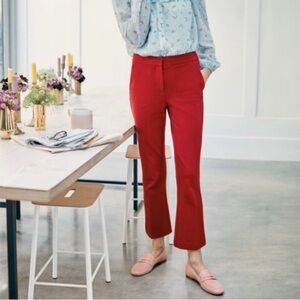 Boden Hampshire Cropped Flare Trousers in Red